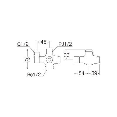 画像2: 水栓金具 三栄水栓　V2221LA-X3-13　分岐止水栓本体 [共用形]