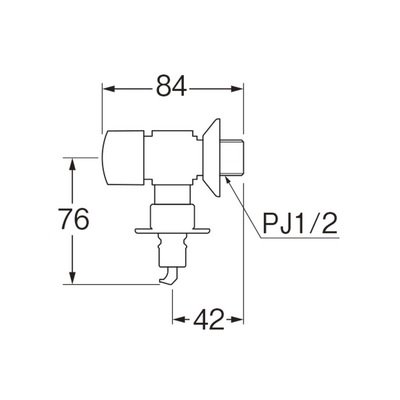 画像2: 水栓金具 三栄水栓　Y1433TV-13　洗濯機用送り座水栓