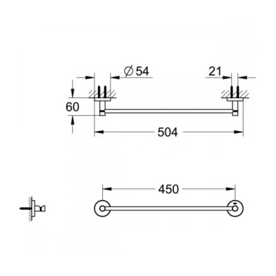 画像2: グローエ　40688GL1　アクセサリー エッセンシャル タオルバー 504mm クールサンライズ ※受注生産品 [§■]