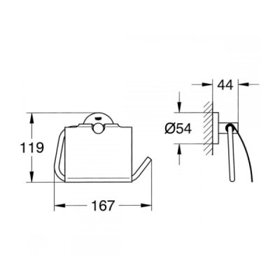 画像2: グローエ　40367001　アクセサリー エッセンシャル トイレットペーパーホルダー カバー付 クローム [■]