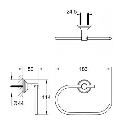 画像2: グローエ　40657001　アクセサリー エッセンシャルオーセンティック トイレットペーパーホルダー クローム [■]