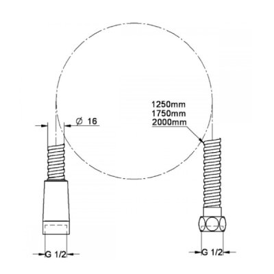 画像3: グローエ　2814500J　シャワー＆シャワーシステム シャワーパーツ メタルシャワーホース 2000mm クローム [■]