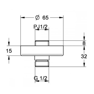 画像2: グローエ　JP690500　シャワー＆シャワーシステム ヘッドシャワー 天井吊り下げ用取付金具 クローム [■]