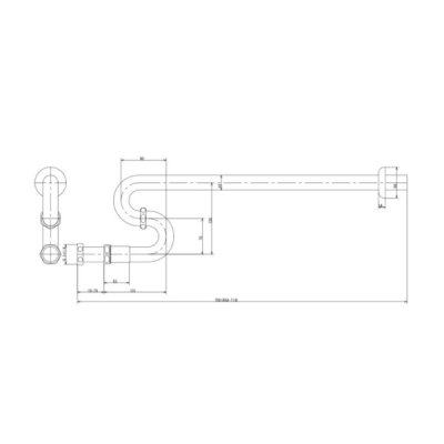 画像2: グローエ　JP190600　パーツ Sトラップ 1 1/4” トラップ寸法640mm テールピース付 クローム [■]