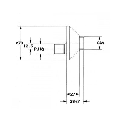 画像2: グローエ JP606901 パーツ インレット 1/2” 偏心寸法±12.5mm 逆止弁なし ♪