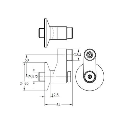 画像2: グローエ　JP602701　パーツ インレット 1/2” 偏心寸法±50mm クローム [■]