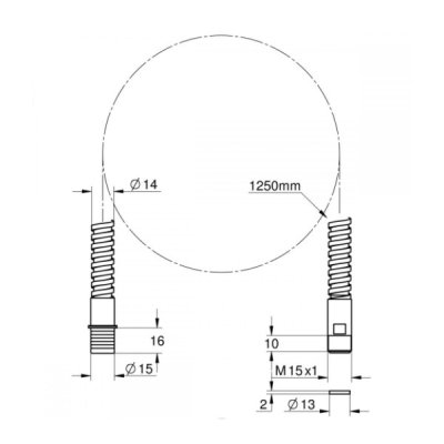 画像2: グローエ　46104000　パーツ メタルシャワーホース 700mm M15×1×1/2” 洗面用 [■]