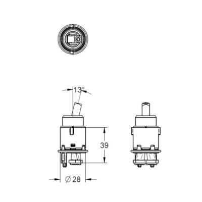 画像2: グローエ　46580000　パーツ シングルレバー用セラミックカートリッジ 28mm [■]