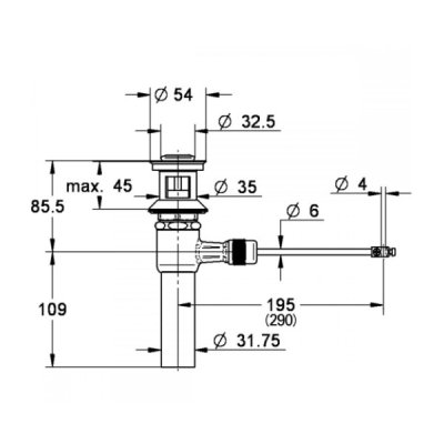 画像2: グローエ　JP294900　パーツ ポップアップ排水金具 1 1/4” 国産および米国陶器用 クローム [■]