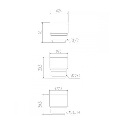 画像2: グローエ GPAD003 パーツ シャワーパーツ ユーフォリアO2ハンドシャワー用 ホースアダプター KVK製ホース対応 クローム ♪