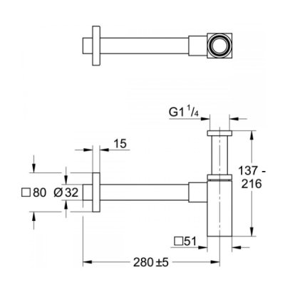 画像2: グローエ　40564000　パーツ ユーロキューブ ボトルトラップ 1 1/4” クローム [■]