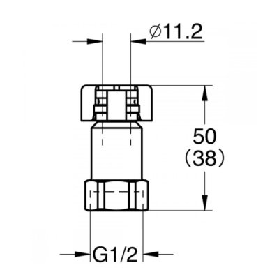 画像2: グローエ 408499040 パーツ 接続アダプター 1/2” クイックジョイント式 耐圧フレキ用 クローム 一般地 ♪