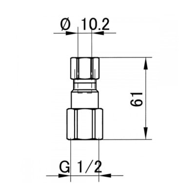 画像2: グローエ 12105N00 パーツ 接続アダプター 1/2” Φ10銅管用 クローム ♪