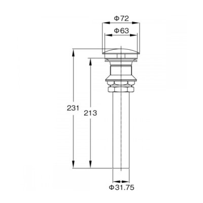 画像2: グローエ　JP617800　パーツ 洗面器用排水金具 水溜なし仕様 欧州陶器用 テールピース付 クローム [■]