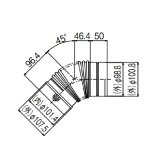 リンナイ 【EFL-1045NJ 24-6414】 φ100KP45°エルボ φ100KP部材 ガス給湯器部材 [⇔]