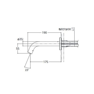 画像2: TOTO　TLE26SP2A　水栓金具 アクアオート(壁付自動水栓) コンテンポラリタイプ(壁付き) AC100Vタイプ サーモ [■]