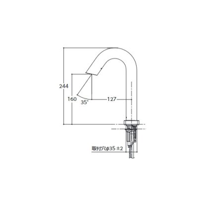 画像2: TOTO　TLE33SD4A　水栓金具 アクアオート(台付自動水栓) ポップアップ式取り替え用 グースネックタイプ AC100Vタイプ 手動スイッチ サーモ [⇔]