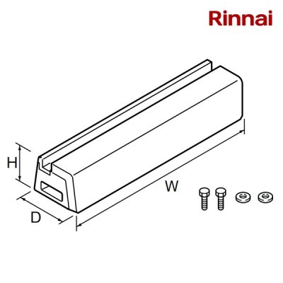 画像1: リンナイ【RHB-C250-2P 28-5266】簡易設置台 70×250×100 ガス給湯器 部材 [■]