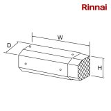 リンナイ【WOP-M305HT 26-5726】側方給気アダプタ 129×336×78.5 ガス給湯器 部材 [■]