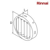 リンナイ【ROP-RUA-15A 24-8301】排気流速アップ関連オプション 斜方排気アダプタ φ81.5×24 ガス給湯器 部材 [■]