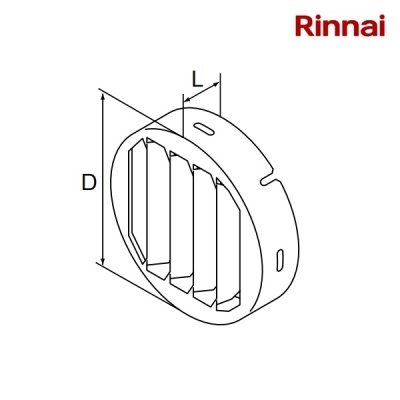 画像1: リンナイ【ROP-RUA-30A 24-8319】排気流速アップ関連オプション 斜方排気アダプタ φ81.5×24 ガス給湯器 部材 [■]