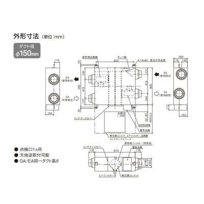 画像4: ダイキン　VAM35KYCS　換気扇 全熱交換器ユニット ベンティエール 天井埋込ダクト形 標準 単相100V CO2センサー付き [♪■]