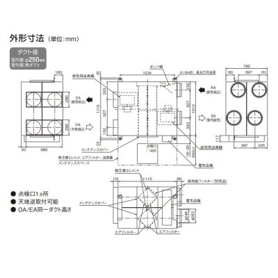 画像4: ダイキン　VAM200KYC　換気扇 全熱交換器ユニット ベンティエール 天井埋込ダクト形 標準 単相200V CO2センサー付き [♪■]