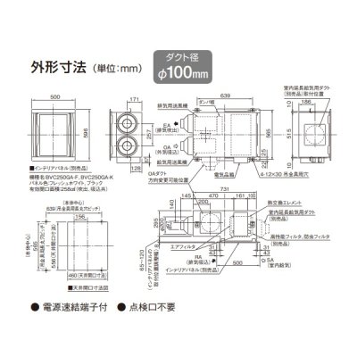 画像4: ダイキン 【VAC150GFS + インテリアパネル(BVC250GA-F) 】 全熱交換器ユニット ベンティエール 天井埋込カセット形 単相100V [♪■]