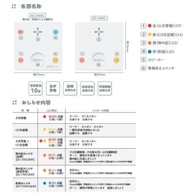 画像2: 新コスモス　SC-345C　住宅用火災警報器 一酸化炭素検知 プラシオ CO反応式 CO注意報 電池式 [■【本州四国送料無料】]