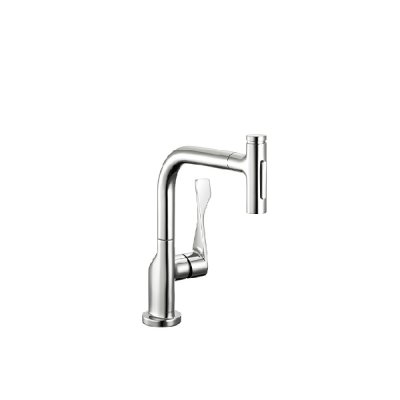 画像1: セラトレーディング　HG39863　アクサーチッテリオ キッチン用湯水混合栓(スパウト引出し手元止水タイプ) クロム [♪]