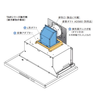 画像2: 富士工業　PTK-TA　レンジフード プロペラ換気扇専用部材 TARシリーズ専用プロペラ換気扇取替キット ※受注生産品 ♪§