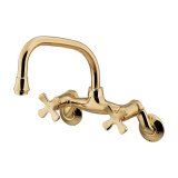 水栓金具　カクダイ　124-109-AG 2ハンドル混合栓 一般地・寒冷地共用 アンティークゴールド