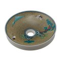 洗面所　カクダイ　493-224-Y 丸型手洗器 九谷焼 吉田松鶴図 [♪]