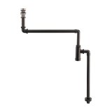 水栓金具　カクダイ　435-028-32D 丸鉢つき縦型ボトルトラップ(化粧キャップつき) ブラック