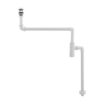 画像1: 水栓金具　カクダイ　435-029-32W 横穴つき縦型ボトルトラップ(化粧キャップつき) ポップアップなしタイプ ホワイト
