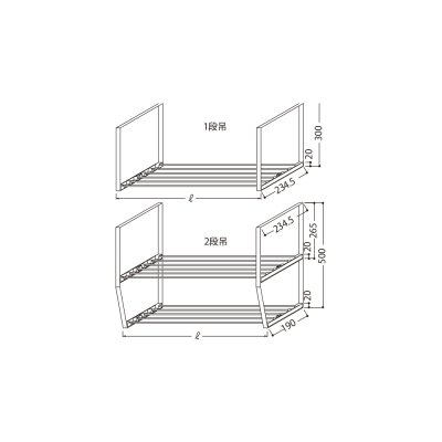 画像1: onedo/ワンド/旧マイセット 水切棚 1000X1段 各種器具 水切棚 1段吊 【本体同時購入のみ】 [♪]