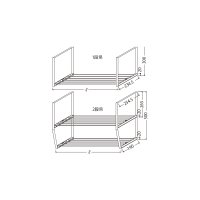 onedo/ワンド/旧マイセット 水切棚 600X2段 各種器具 水切棚 2段吊 【本体同時購入のみ】 [♪]