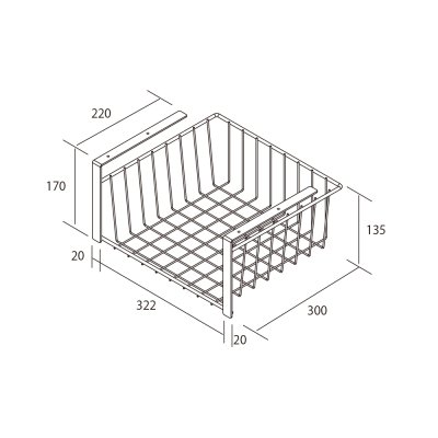 画像1: onedo/ワンド/旧マイセット KTB-WBA 各種器具 吊り下げ式ワイヤーラック 【本体同時購入のみ】 [♪]