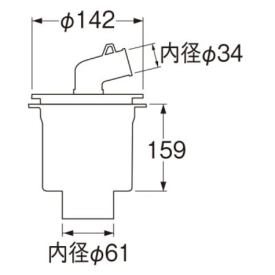 画像2: 洗面所 三栄水栓　H5554W-50　洗濯機排水トラップ H5410(K)S、H5412用 VP・VUパイプ兼用