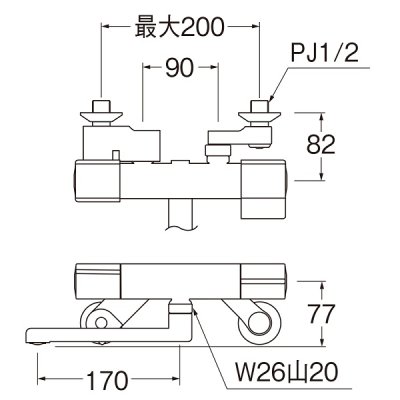 画像2: 水栓金具 三栄水栓　K18CK　サーモ混合栓 寒冷地 クロム