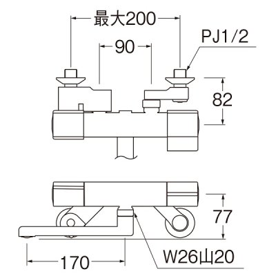 画像2: 水栓金具 三栄水栓　K18C-MDP　サーモ混合栓 マットブラック