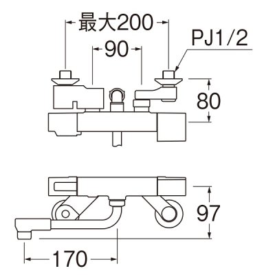 画像2: 水栓金具 三栄水栓　SK1811K　サーモシャワー混合栓 壁付 寒冷地