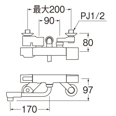 画像2: 水栓金具 三栄水栓　SK1811TK　サーモシャワー混合栓 壁付 寒冷地