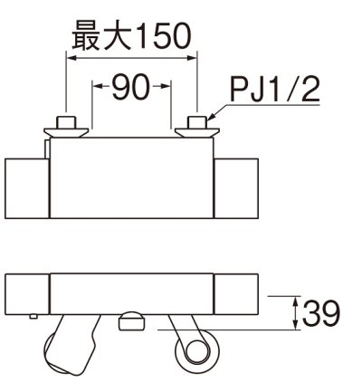 画像2: 水栓金具 三栄水栓　SK18502-5　サーモシャワー混合栓 壁付