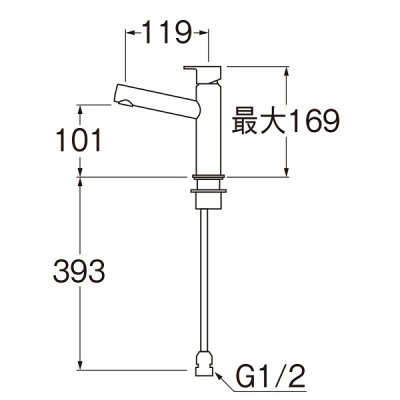 画像2: 水栓金具 三栄水栓　Y50750H-MDP　立水栓 マットブラック