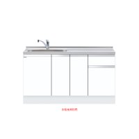 onedo/ワンド/旧マイセット KTD6-85-150DS-(左)-[SW] ホワイト KTD6型 深型 組合せ型流し台 トップ出し 一槽流し台 間口150cm 奥行60cm 左 [♪]