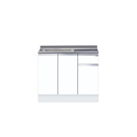 onedo/ワンド/旧マイセット KTD5-85-100S-(左)-[SW] ホワイト KTD5型 ハイトップ 組合せ型流し台 壁出し 一槽流し台 間口100cm 奥行55cm 左 [♪]
