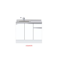 onedo/ワンド/旧マイセット KTD5-85-105DS-(左)-[SW] ホワイト KTD5型 ハイトップ 組合せ型流し台 トップ出し 一槽流し台 間口105cm 奥行55cm 左 [♪]