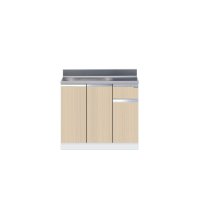 onedo/ワンド/旧マイセット KTD5-80-90S-(左)-[LG] 木目 KTD5型 組合せ型流し台 壁出し 一槽流し台 間口90cm 奥行55cm 左 [♪]