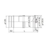 リンナイ 【FFS-12-200 23-2642】 φ120KPスライド管 L=200 業務用ガス給湯器 部材